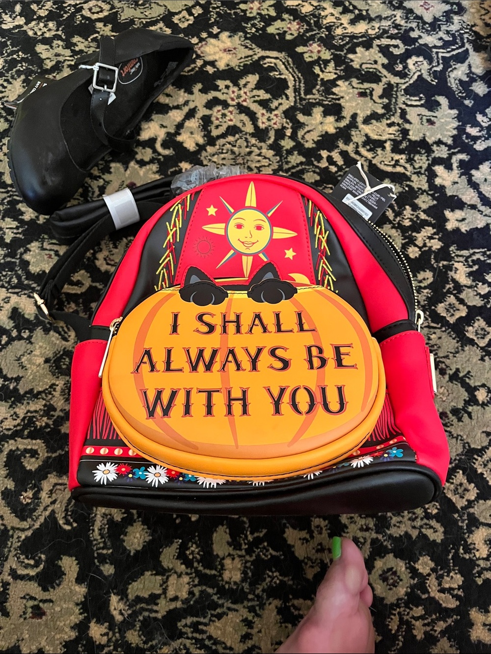 Loungefly Red and Orange 'I Shall Always Be With You' Pumpkin Backpack